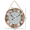 Baxton Studio Garrison Silver Metal and Multicolored Wood Wall Clock 172-11339